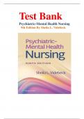 Test Bank for Psychiatric-Mental Health Nursing 9th Edition by Sheila L. Videbeck All Chapters (1-24)