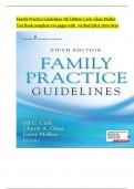 Test Bank For Family Practice Guidelines 5th Edition by Jill C. Cash, Cheryl A. Glass, ‎Jenny Mullen 9780826135834 Chapter 1-23 Complete Guide.