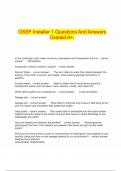 OSSF Installer 1 Questions and answers Graded A+.