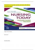 Test Bank - Nursing Today: Transition and Trends, 10th Edition (Zerwekh, 2021), Chapter 1-26 | All Chapters