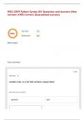 WGU C859 Python Syntax|83 Questions and Answers|New version|100% Correct.(Guaranteed success)