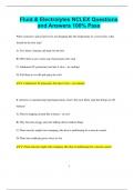 Fluid & Electrolytes NCLEX Questions  and Answers 100% Pass