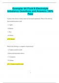 Exemplar 6A Fluid & Electrolyte Imbalance Questions and Answers 100%  Pass