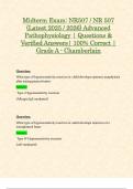 Midterm Exam: NR507 / NR 507 (Latest 2025 / 2026) Advanced Pathophysiology | Questions & Verified Answers | 100% Correct | Grade A - Chamberlain