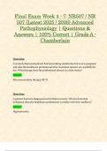 Final Exam: NR507 / NR 507 Advanced Pathophysiology (Latest 2025 / 2026 Updates STUDY BUNDLE WITH COMPLETE SOLUTIONS) | 100% Correct | Grade A - Chamberlain