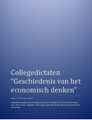 Collegedictaat Geschiedenis van het economisch denken week 1 - 7