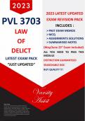 Pvl3703-(Law of Delict) "2023" (This is the latest pack updated 2023) Past Memos (Inc. May/June 2023' Exam ) Assignment Solutions/Notes/Mcq (Buy Quality!!)Searchable doc