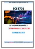 ECS3701 ASSIGNMENT 01 SOLUTIONS, SEMESTER 1, 2023