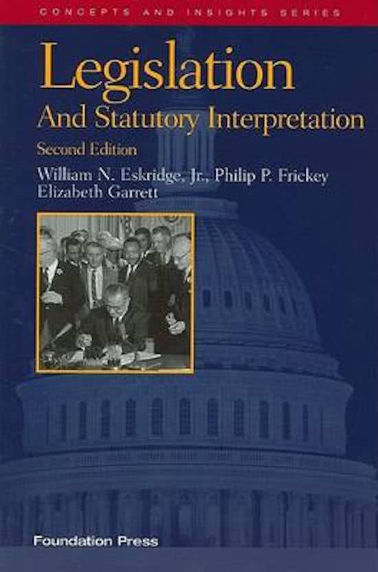 Legislation and Statutory Interpretation