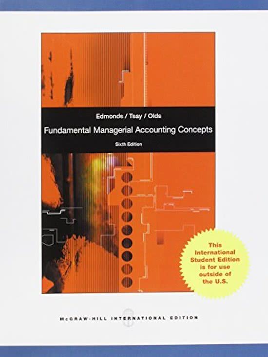 Fundamental Managerial Accounting Concepts