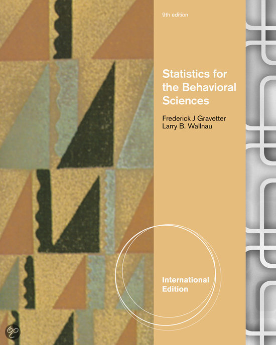 Samenvatting Statistics for the Behavioral Sciences