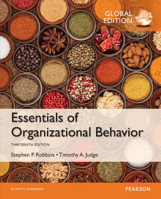 Book: Stephen P. Robbins & Timothy A. Judge - Essentials of Organizational Behavior, Summary Q1