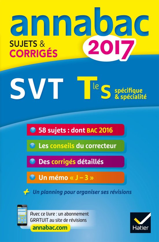 Annales Annabac 2017 SVT Tle S